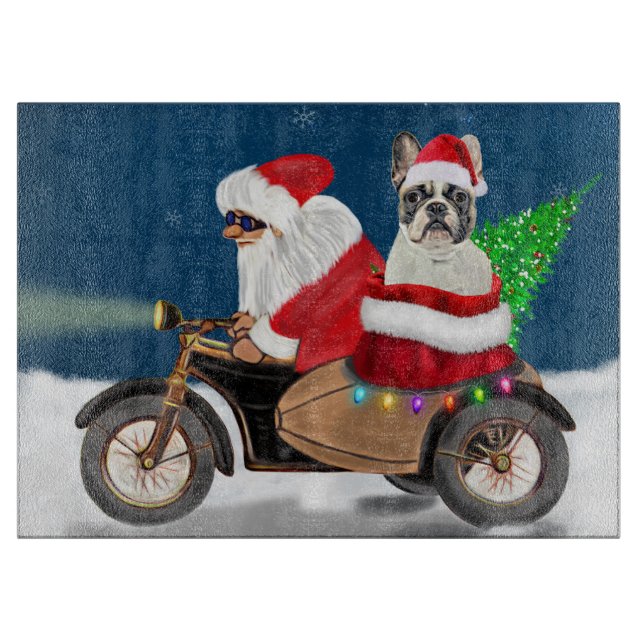French Bulldog Christmas Santa Claus   Cutting Board (Front)