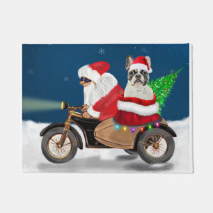 French Bulldog Christmas Santa Claus  Doormat