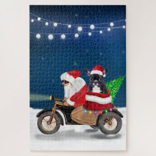 French Bulldog Christmas Santa Claus Jigsaw Puzzle