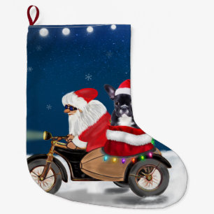 French Bulldog Christmas Santa Claus  Large Christmas Stocking