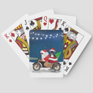 French Bulldog Christmas Santa Claus Playing Cards