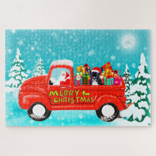 French Bulldog Christmas Santa Delivery Truck Jigsaw Puzzle
