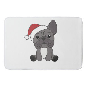 French Bulldog Christmas Snow Winter Animals Bath Mat