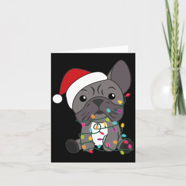 French Bulldog Christmas Snow Winter Animals  Card (Front)