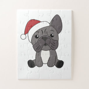 French Bulldog Christmas Snow Winter Animals Jigsaw Puzzle