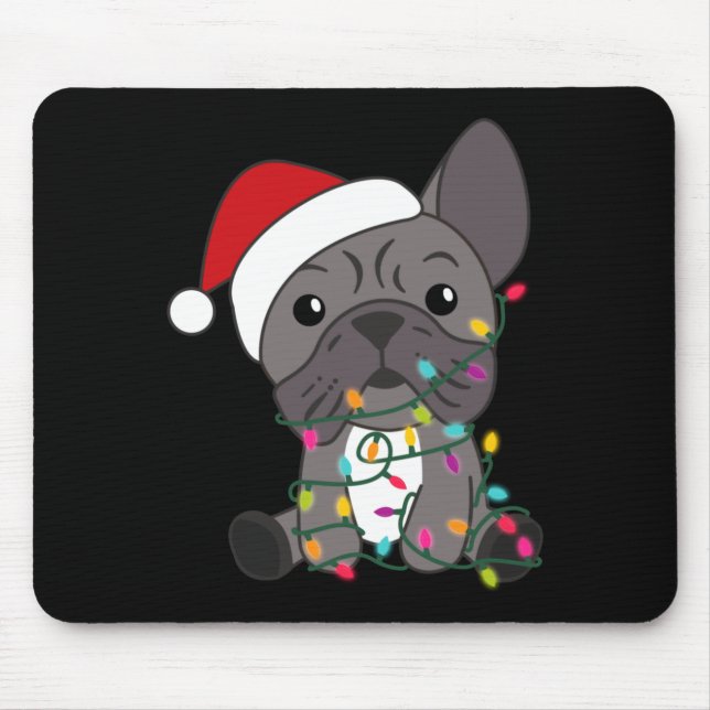 French Bulldog Christmas Snow Winter Animals  Mouse Pad (Front)
