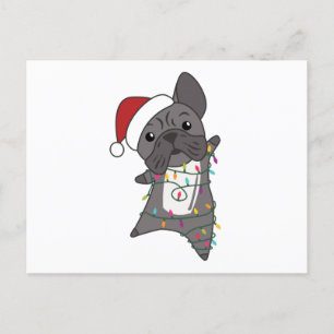 French Bulldog Christmas Snow Winter Animals Postcard