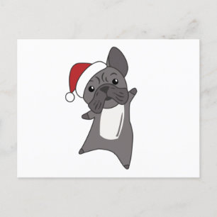 French Bulldog Christmas Snow Winter Animals Postcard