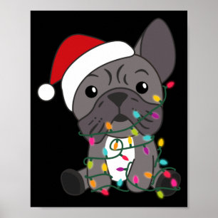French Bulldog Christmas Snow Winter Animals Poster