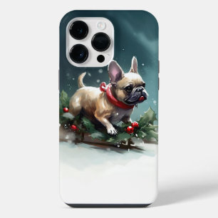 French Bulldog Christmas snow winter  iPhone 14 Pro Max Case