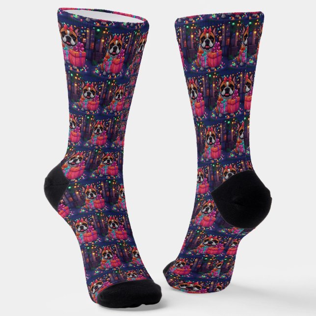 French Bulldog Christmas Socks (Angled)