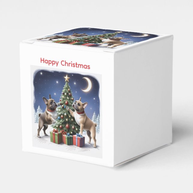 French Bulldog Christmas Tree Bulldog Favour Box (Front Side)