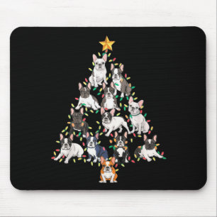 French Bulldog Christmas Tree Frenchie Dog Xmas Pa Mouse Pad