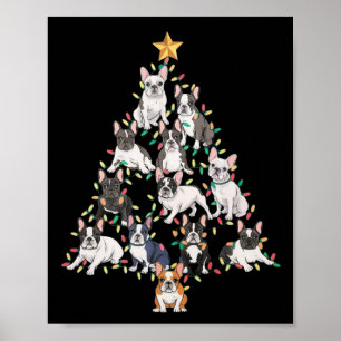 French Bulldog Christmas Tree Frenchie Dog Xmas Pa Poster