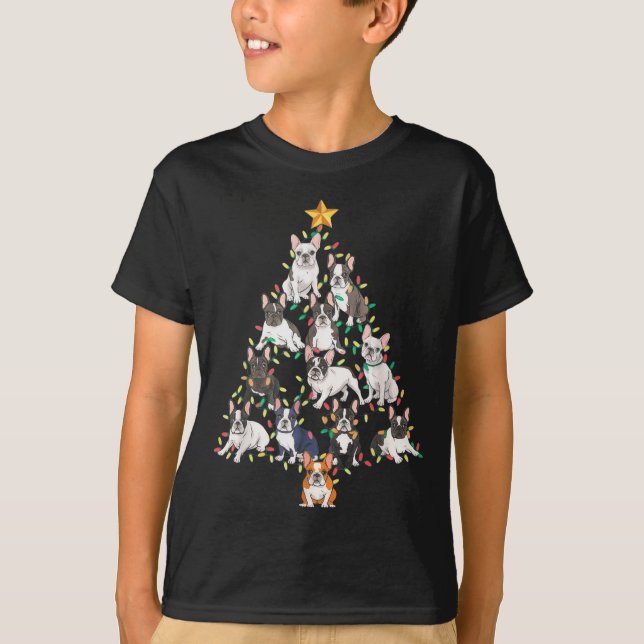French Bulldog Christmas Tree Frenchie Dog Xmas Pa T-Shirt (Front)
