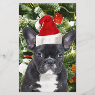 French Bulldog Christmas Tree Ornaments Snowman Stationery