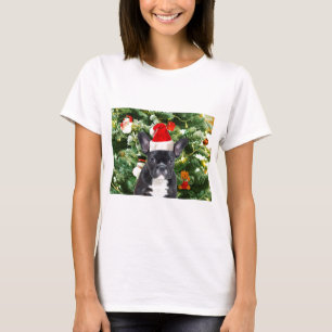 French Bulldog Christmas Tree Ornaments Snowman T-Shirt