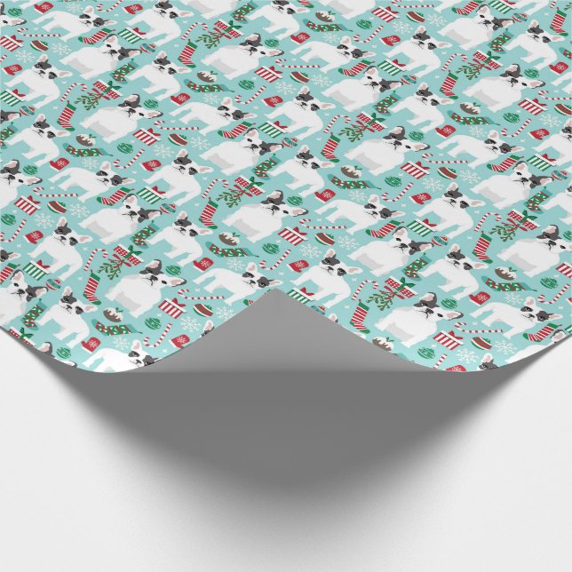 French Bulldog christmas wrap Wrapping Paper (Corner)