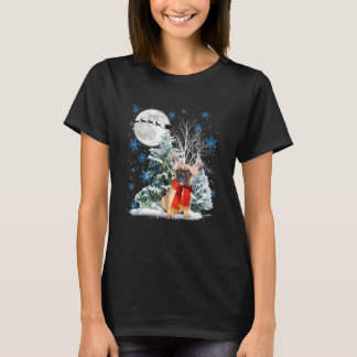 French Bulldog Christmas Xmas Tree  Snow Xmas Holi T-Shirt