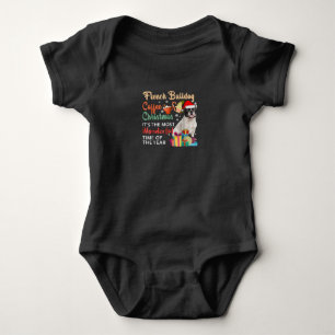 French Bulldog Coffee Christmas It's Wonderful Baby Bodysuit