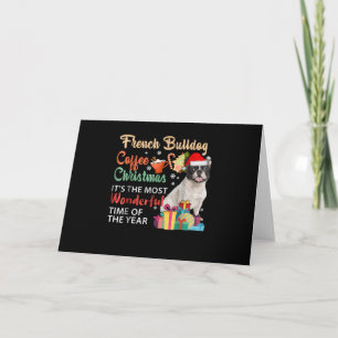 French Bulldog Coffee Christmas It's Wonderful Card