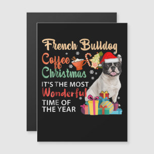 French Bulldog Coffee Christmas It's Wonderful Magnetic Invitation