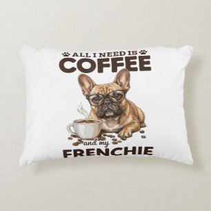 French Bulldog Coffee Frenchie Dog Decorative Cushion