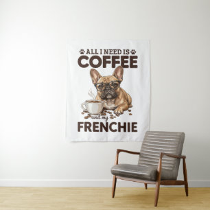 French Bulldog Coffee Frenchie Dog Tapestry