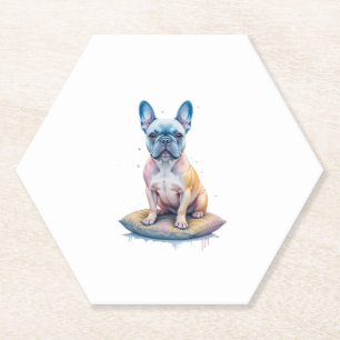 French Bulldog Colorful and Artistic Paper Coaster