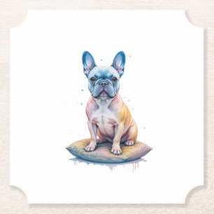 French Bulldog Colorful and Artistic Paper Coaster