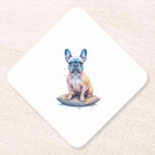 French Bulldog Colorful and Artistic Paper Coaster
