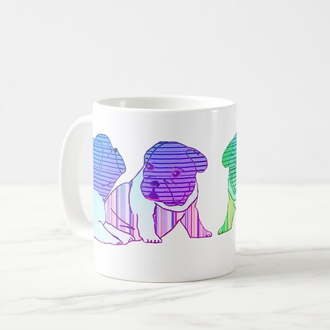 French Bulldog Comic Neon French Bulldog Coffee Mug (Front Left)