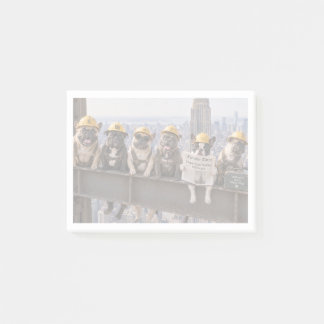 French Bulldog Construction Workers, Frenchie NYC  Post-it Notes