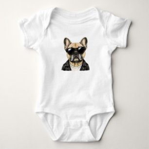 French Bulldog Cool Dog Graphic Baby Bodysuit