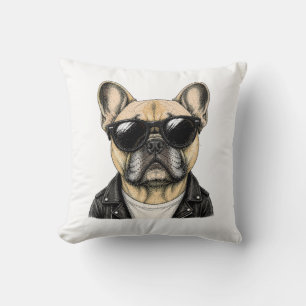 French Bulldog Cool Dog Graphic Cushion