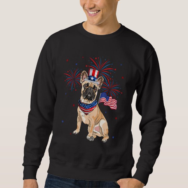 French Bulldog Costume American Flag 4th Of July F Sweatshirt (Front)
