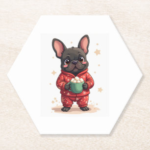 French Bulldog Cosy Cocoa Paper Coaster