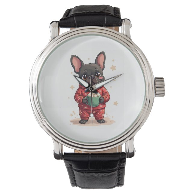 French Bulldog Cosy Cocoa Watch (Front)