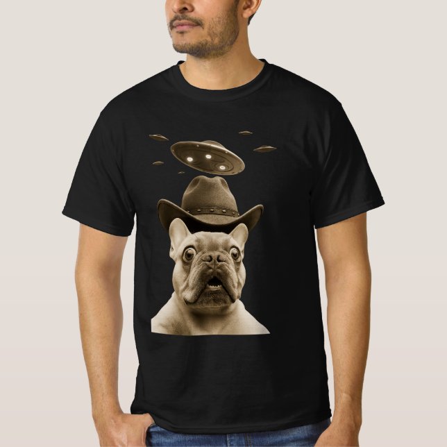 French Bulldog Cowboy UFO  T-Shirt (Front)