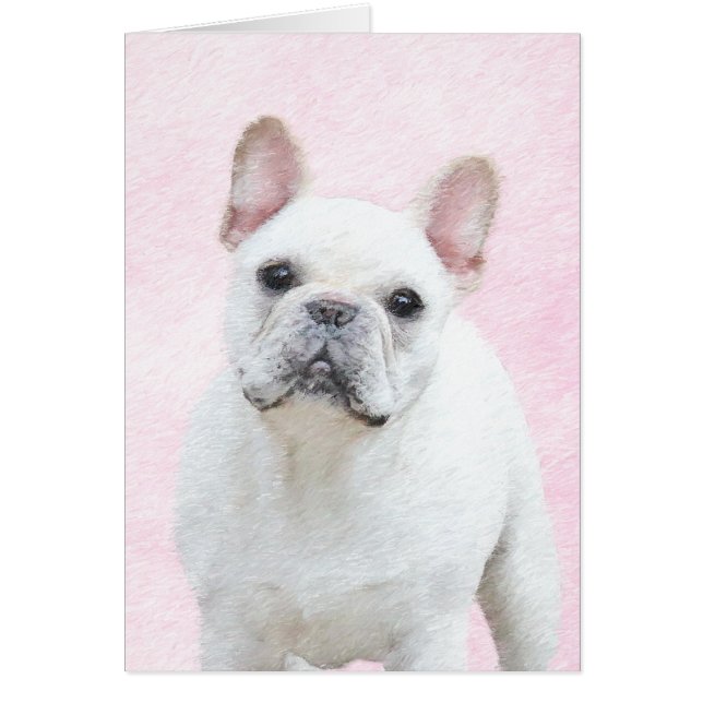 French Bulldog (Cream/White) Painting - Dog Art (Front)
