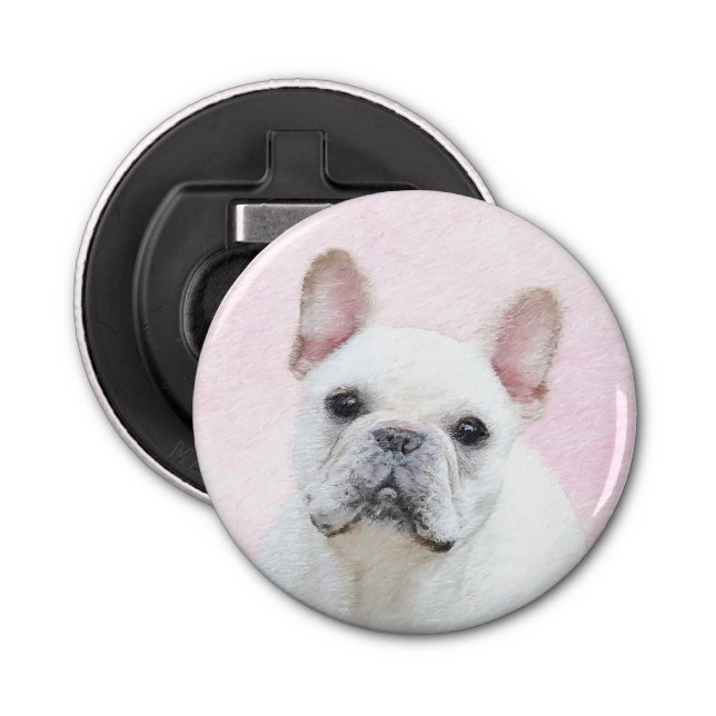 French Bulldog (Cream/White) Painting - Dog Art Bottle Opener (Front)
