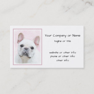 French Bulldog (Cream/White) Painting - Dog Art Business Card