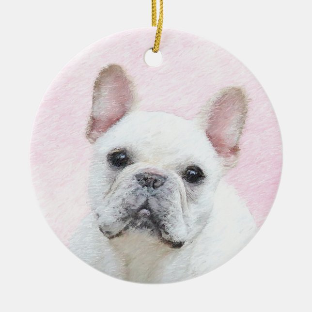 French Bulldog (Cream/White) Painting - Dog Art Ceramic Ornament (Front)