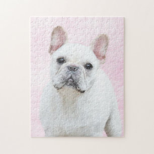 French Bulldog (Cream/White) Painting - Dog Art Jigsaw Puzzle