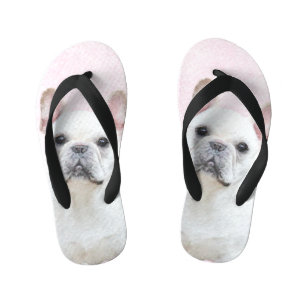 French Bulldog (Cream/White) Painting - Dog Art Kid's Thongs