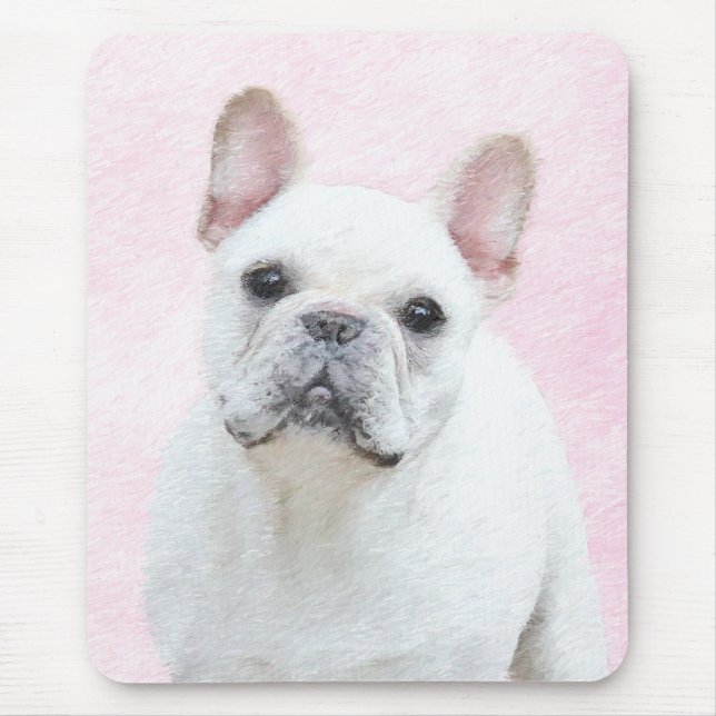 French Bulldog (Cream/White) Painting - Dog Art Mouse Pad (Front)