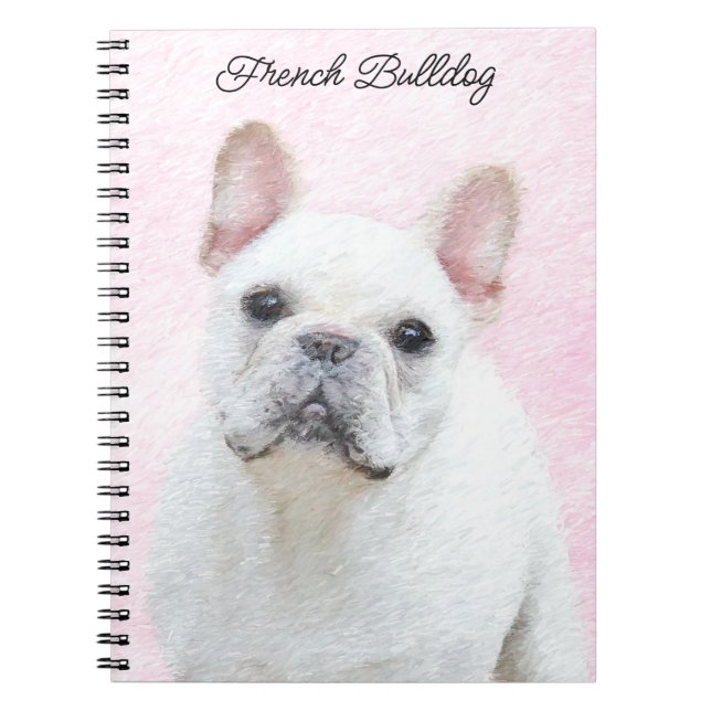 French Bulldog (Cream/White) Painting - Dog Art Notebook (Front)
