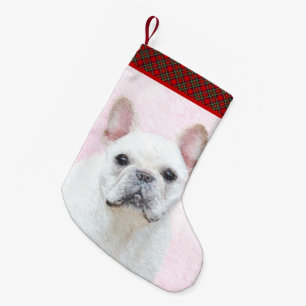 French Bulldog (Cream/White) Painting - Dog Art Small Christmas Stocking