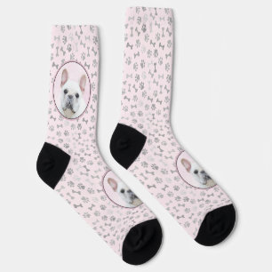 French Bulldog (Cream/White) Painting - Dog Art Socks
