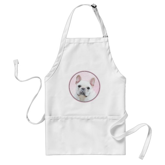 French Bulldog (Cream/White) Painting - Dog Art Standard Apron (Front)